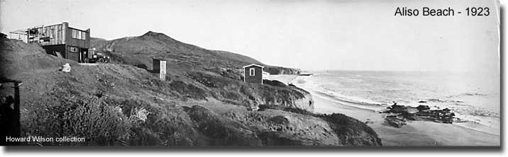 Aliso Beach and Howards Clifftop shack behind the Aliso View Grocery - 1923